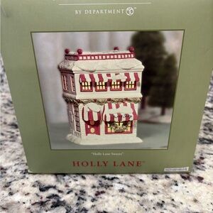 Department 56 Holly Lane Sweets Red and Cream Decor